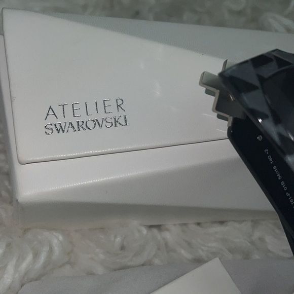 Atelier Swarovski Sunglasses Women Black Havana Grey Gradient Crystal Side Arms main image 3